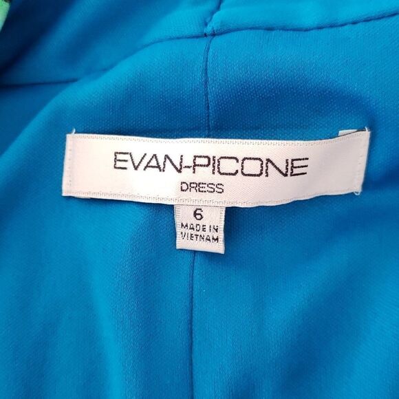 NWT Gorgeous Evan-Picone Blue Green Floral Dress Sz 6 - Picture 5 of 5